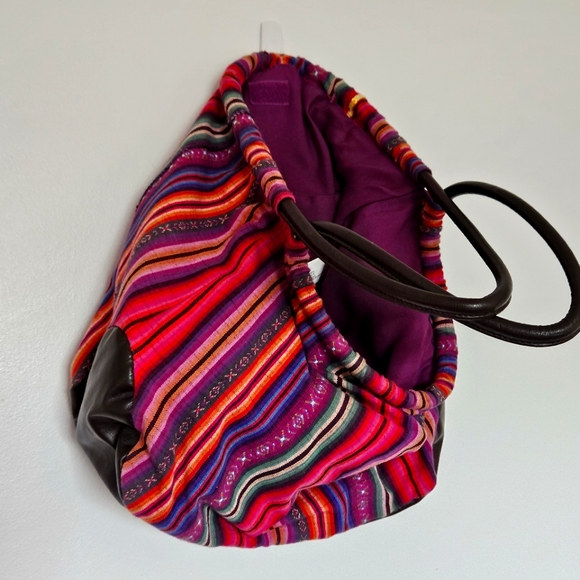 Cotton hippie shoulder bag with sequences - Picture 1 of 8